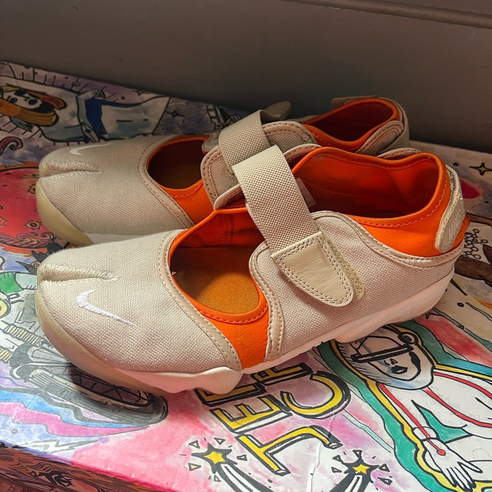 Nike Tabi Rift Sneakers in Orange and Cream